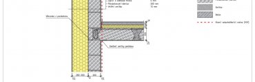 Napojení na vodorovné konstrukce (strop), skládaný strop z pórobetonu